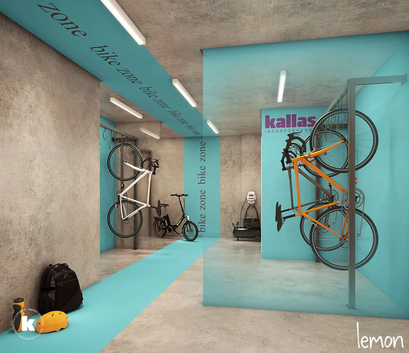 Bicicletário no Gran Kazzas Nações Unidas
